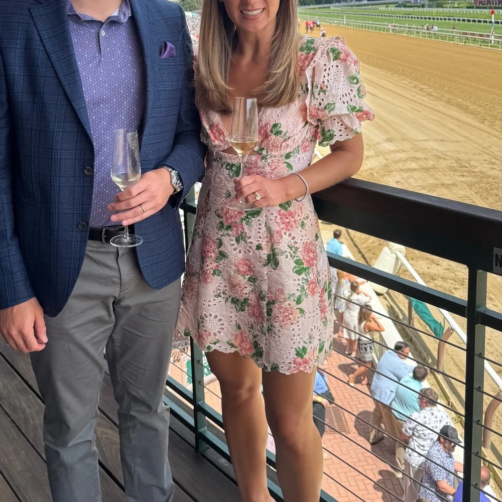 Floral Mini Dress in Pink and Green - Picture 4 of 4